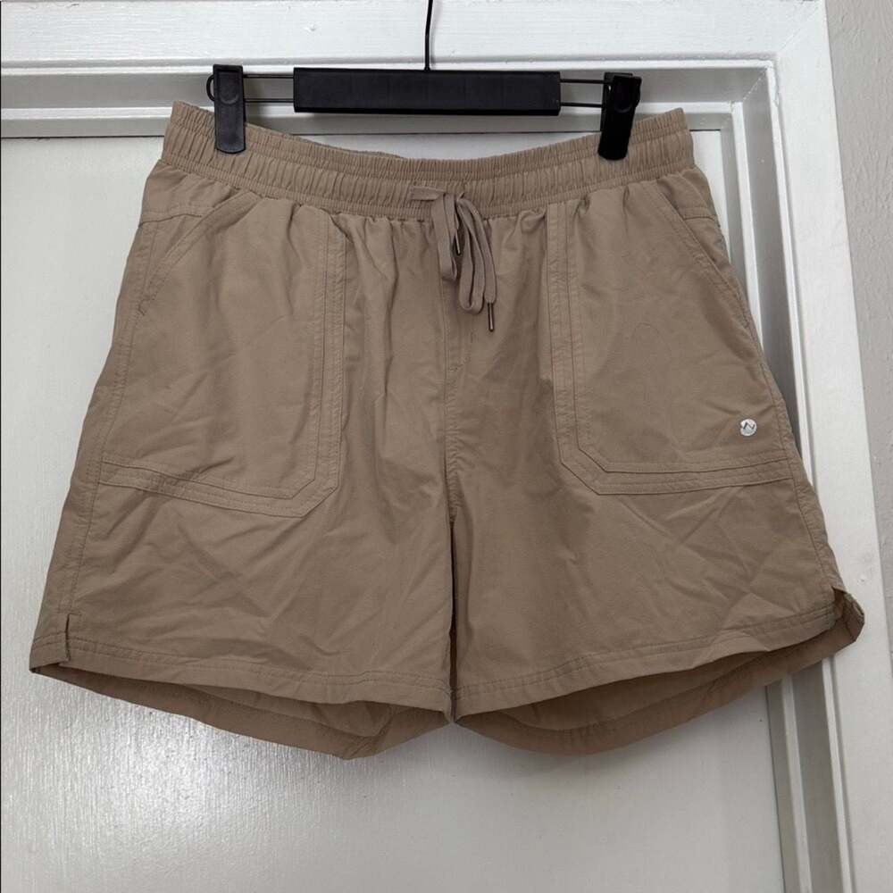 Willit Women's Hiking Shorts Size L Khaki Elastic Waist Athletic
